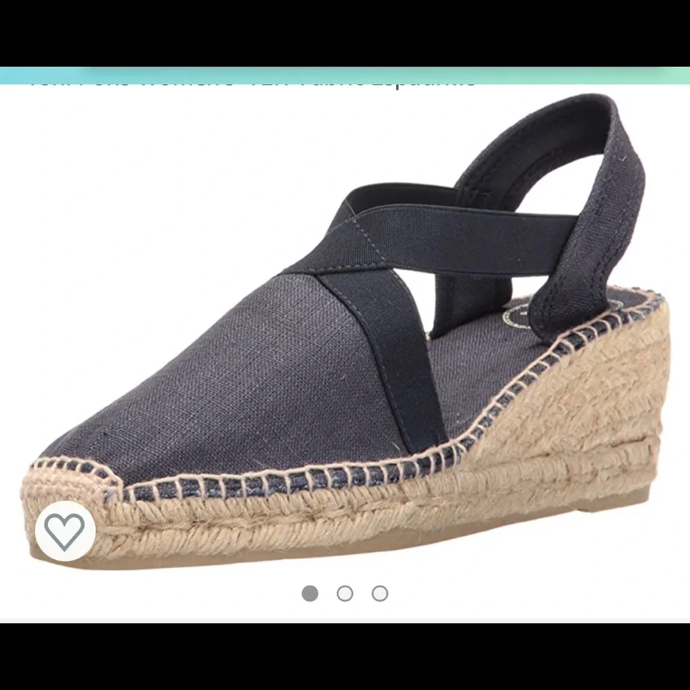 Women's Navy Blue Espadrille Slingback with Gold Accent